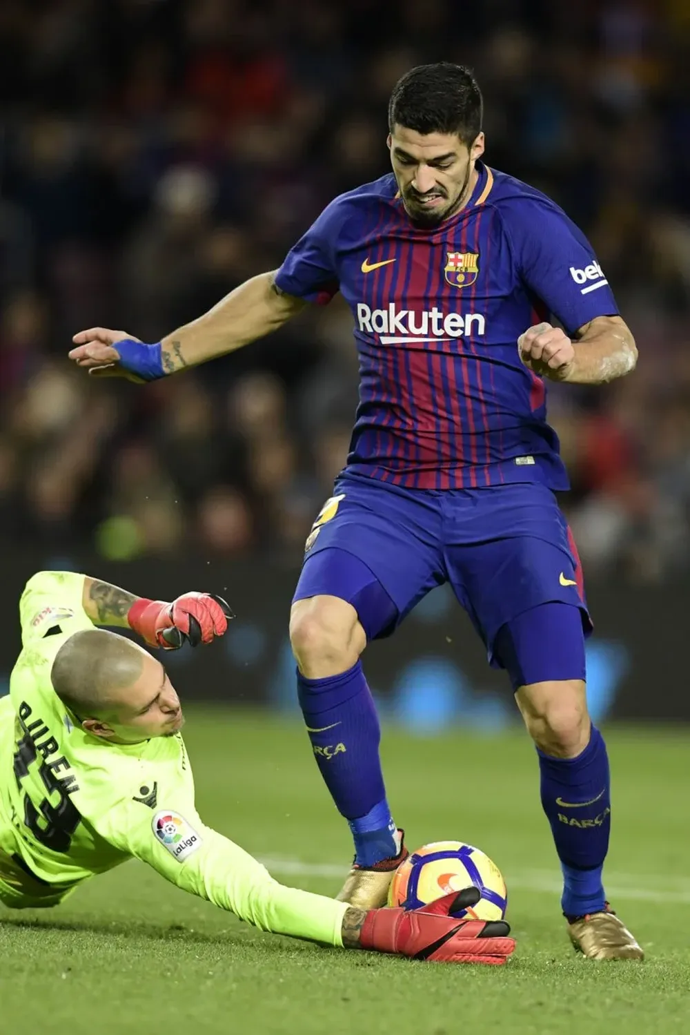 Luis Suárez lleva nueve goles en la Liga de España 2017/2018.