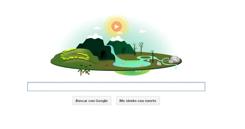 Google decidó dedicar su doodle de hoy a la Tierra, con un logo interactivo que muestra un paisaje natural