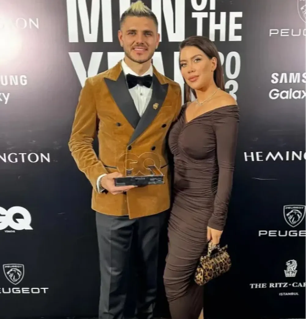 Wanda Nara y Mauro Icardi en la entrega de los premios de la revista G. Q