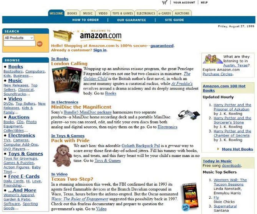 La interfaz de Amazon.com ha tenido varias iteraciones, y Maren Costa fue una parte importante en el proceso de refinamiento