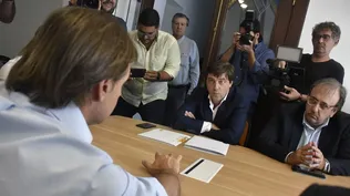 Luis Lacalle Pou, Ignacio Alonso y Jorge Casales