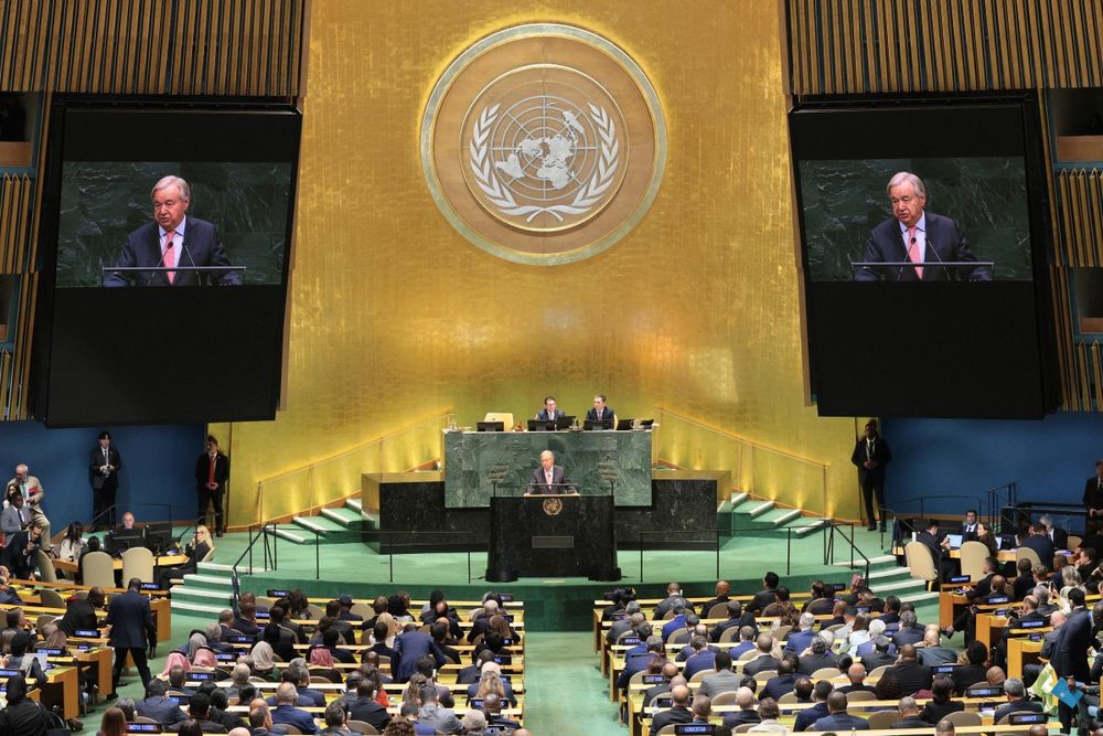 Ant&oacute;nio Guterres ante la Asamblea General de la ONU