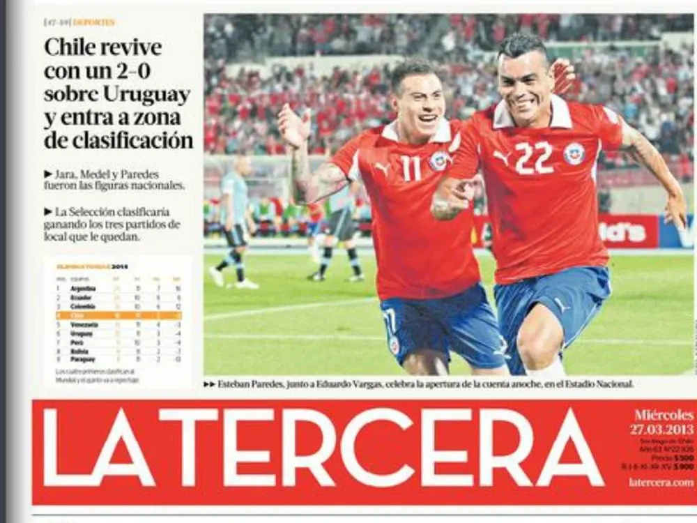 Parte de la tapa de La Tercera