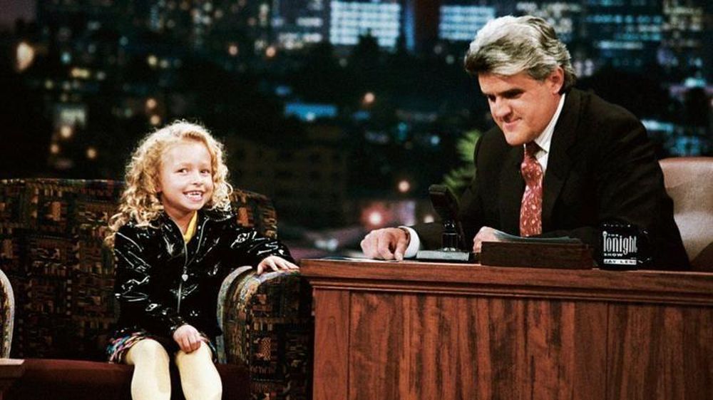 Hayden Panettiere, aquí en 1996 entrevistada en el programa The Tonight Show con Jay Leno, comenzó su carrera como estrella infantil, dando voz a Dot en la película animada A Bugs Life.