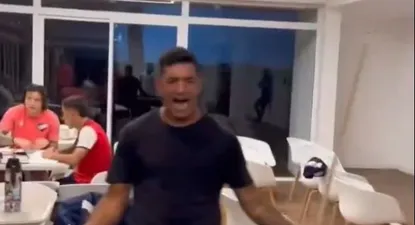 El festejo de Diego Polenta en el pool