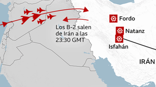 Los mapas y gráficos que muestran cómo fue Martillo de Medianoche, la operación militar de EEUU contra Irán