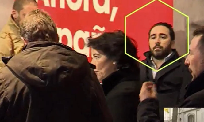Una imagen del video que muestra a Víctor Aldama en los festejos del PSOE en las elecciones de 2019