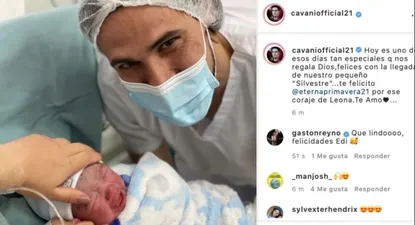 El posteo de Cavani en Instagram