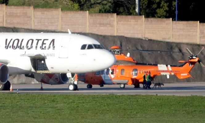Avión de Volotea en el aeropuerto de Bérgamo