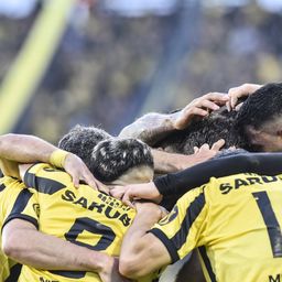 Festejo de los jugadores de Peñarol Festejo de los jugadores de Peñarol