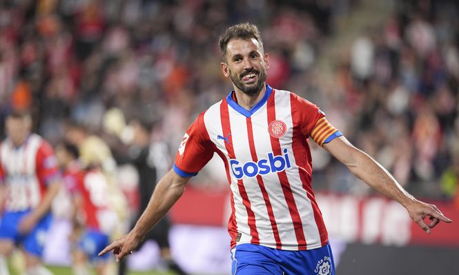 Cristhian Stuani celebra un nuevo gol para Girona