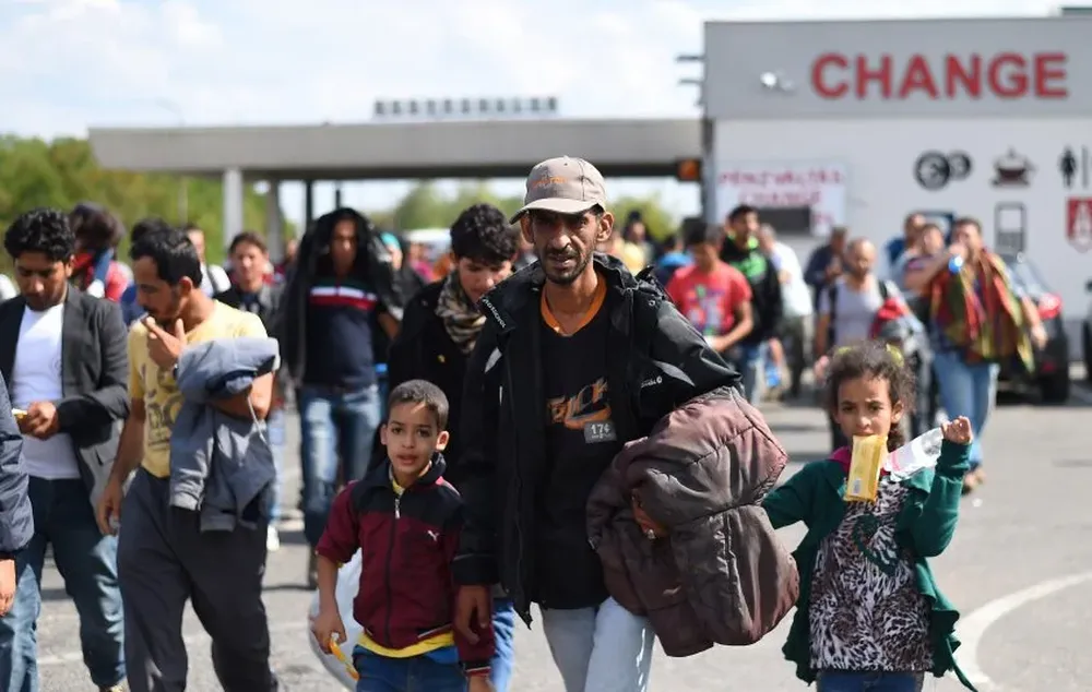 Refugiados en la frontera entre Hungría y Serbia