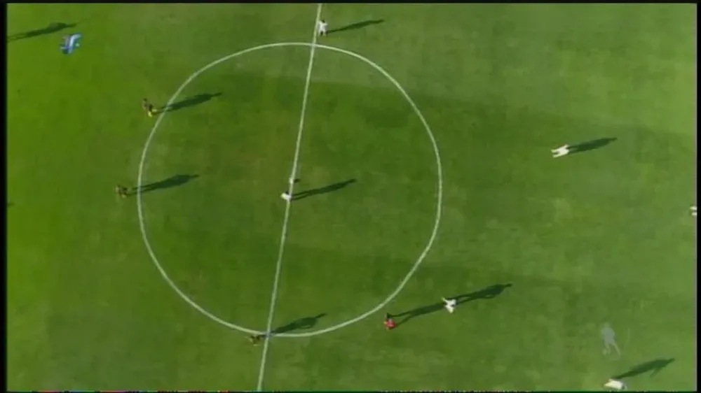 Así se vio el círculo central desde la imagen del drone de la TV