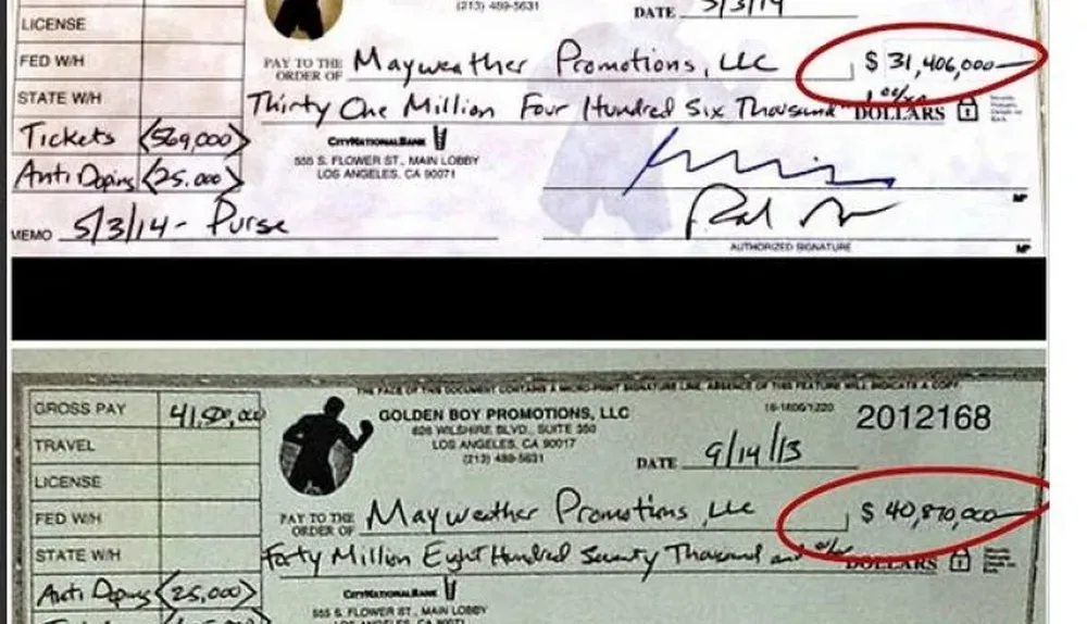 Los cheques de Mayweather