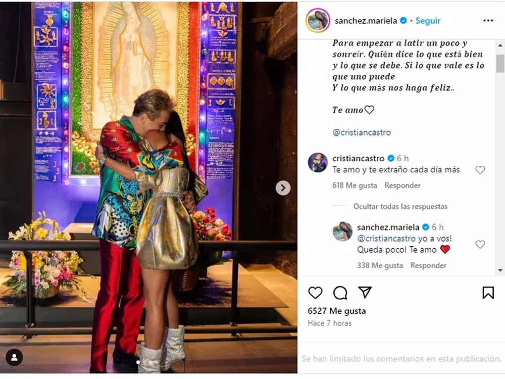Mariela S&aacute;nchez y Cristian Castro se dan una nueva oportunidad