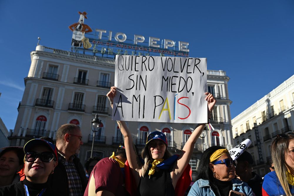 Venezolanos protestan en Madrid contra el régimen de Maduro