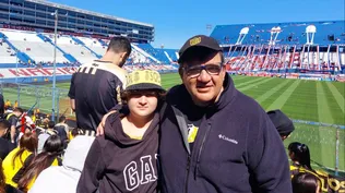 Barrera y su hijo en el Gran Parque Central