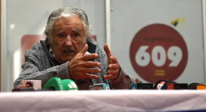 José Mujica en la conferencia de prensa en la que anunció que tiene un tumor en el esófago