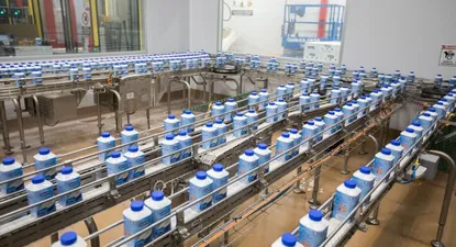 Producción de lácteos en uno de los complejos industriales de Conaprole.