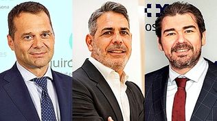 Víctor Madera, presidente y CEO de Quirónsalud; Pablo Gallart, consejero delegado de Grupo Ribera, y Alejandro Abarca, consejero delegado de HM Hospitales.