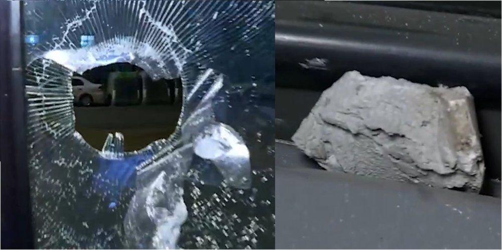 Pedrada de delivery a conductor de ómnibus