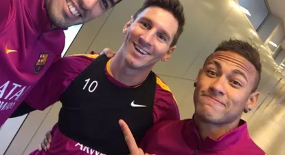Suárez junto a Messi y Neymar