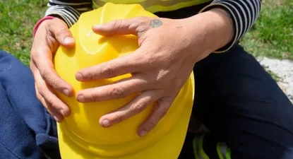 Trabajadora de la construcción. (Archivo, 2020).