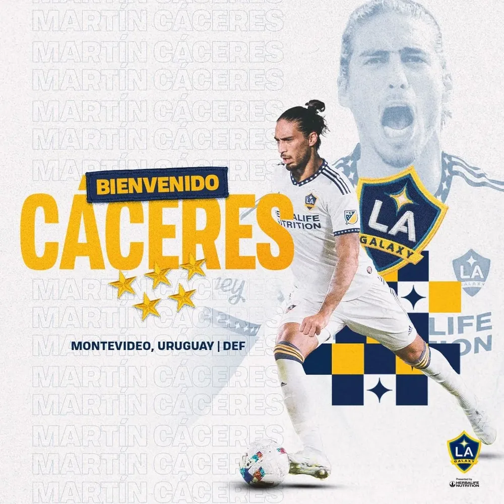 El afiche de Cáceres en LA Galaxy