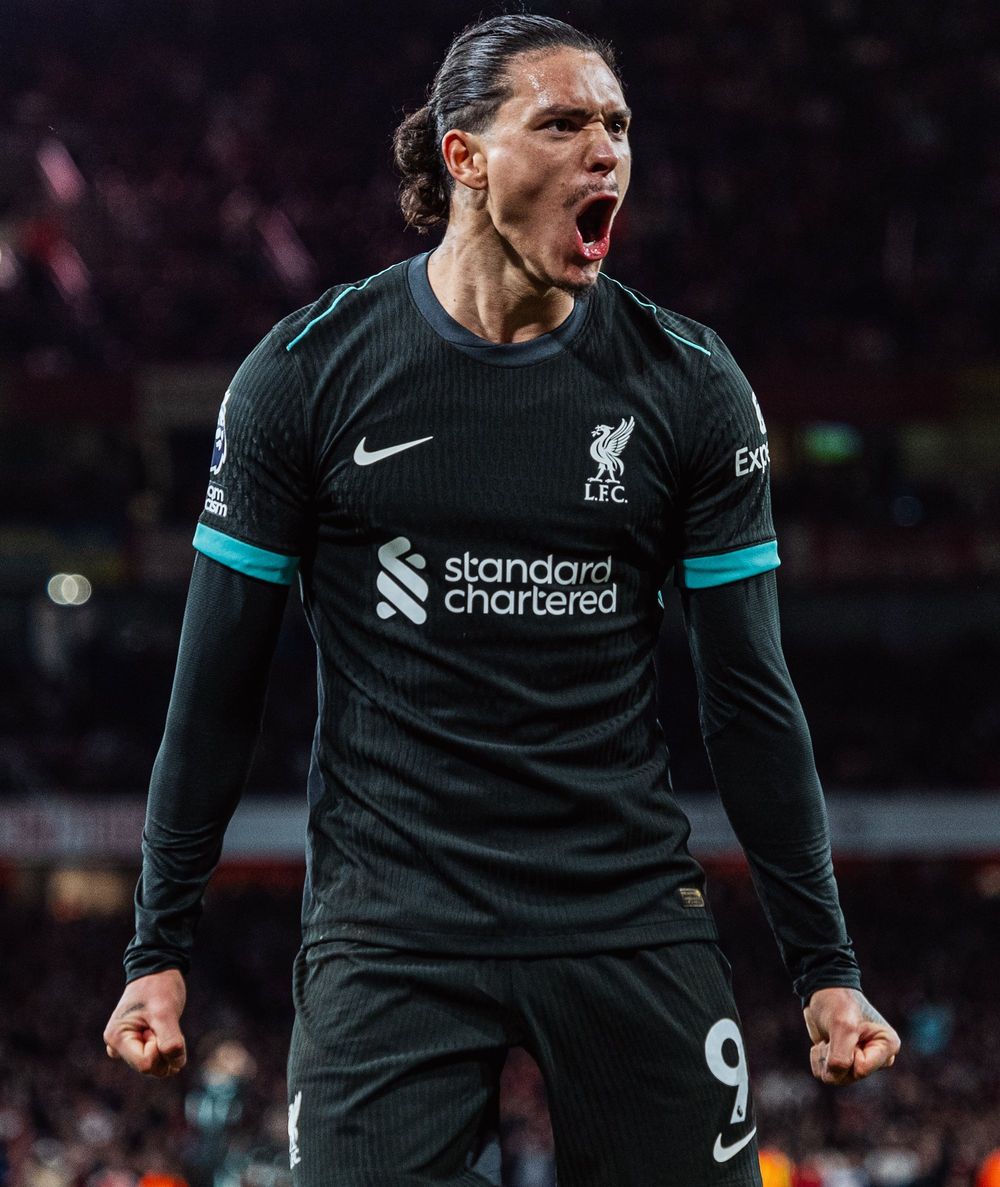 Darwin Núñez celebra para Liverpool