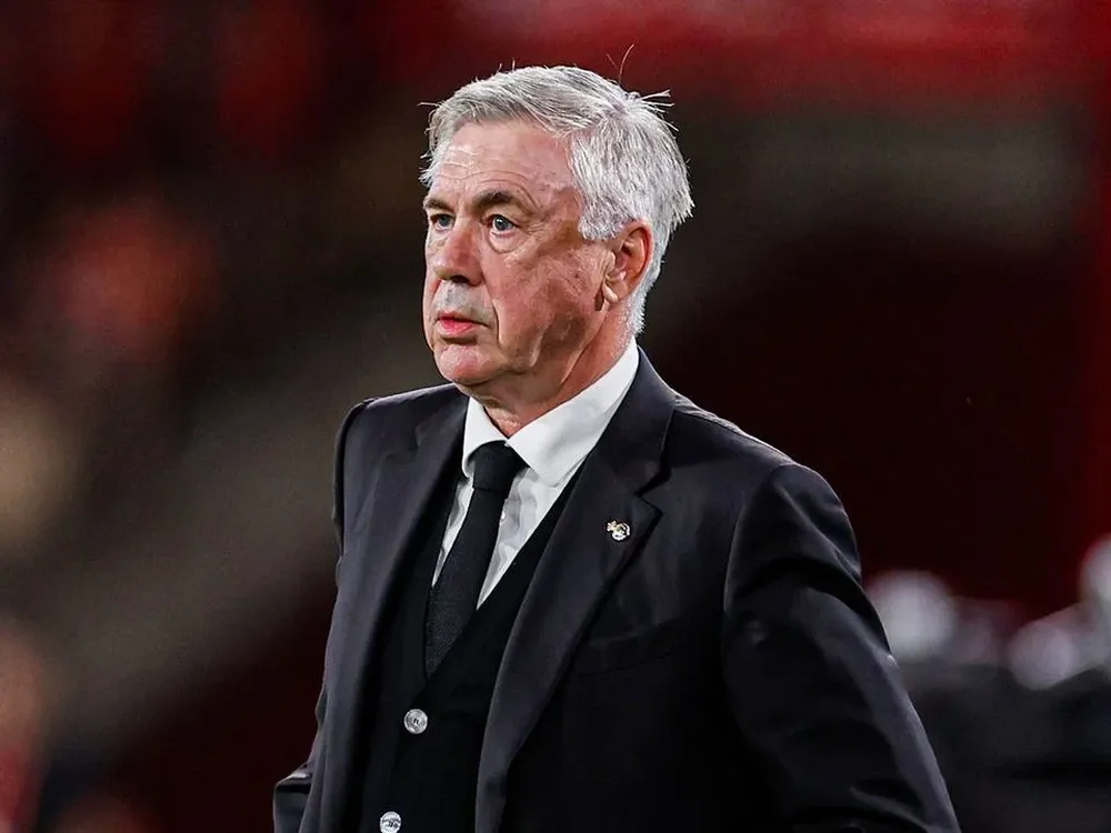 Ancelotti en rueda de prensa.