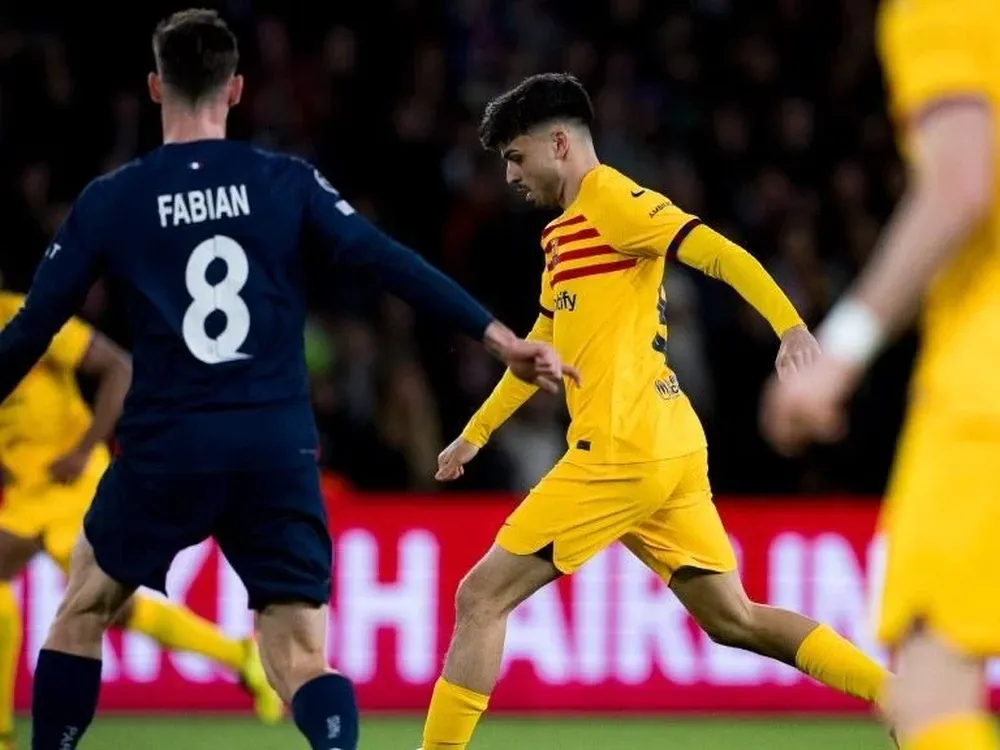 Pedri tras el partido.