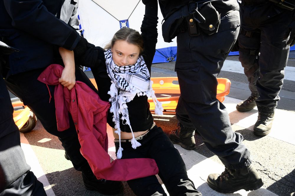 Greta Thunberg, detenida en Bruselas.