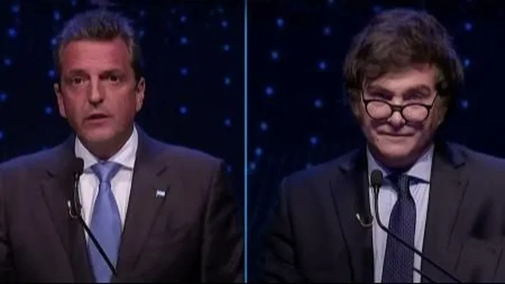 Sergio Massa y Javier Milei, mano a mano