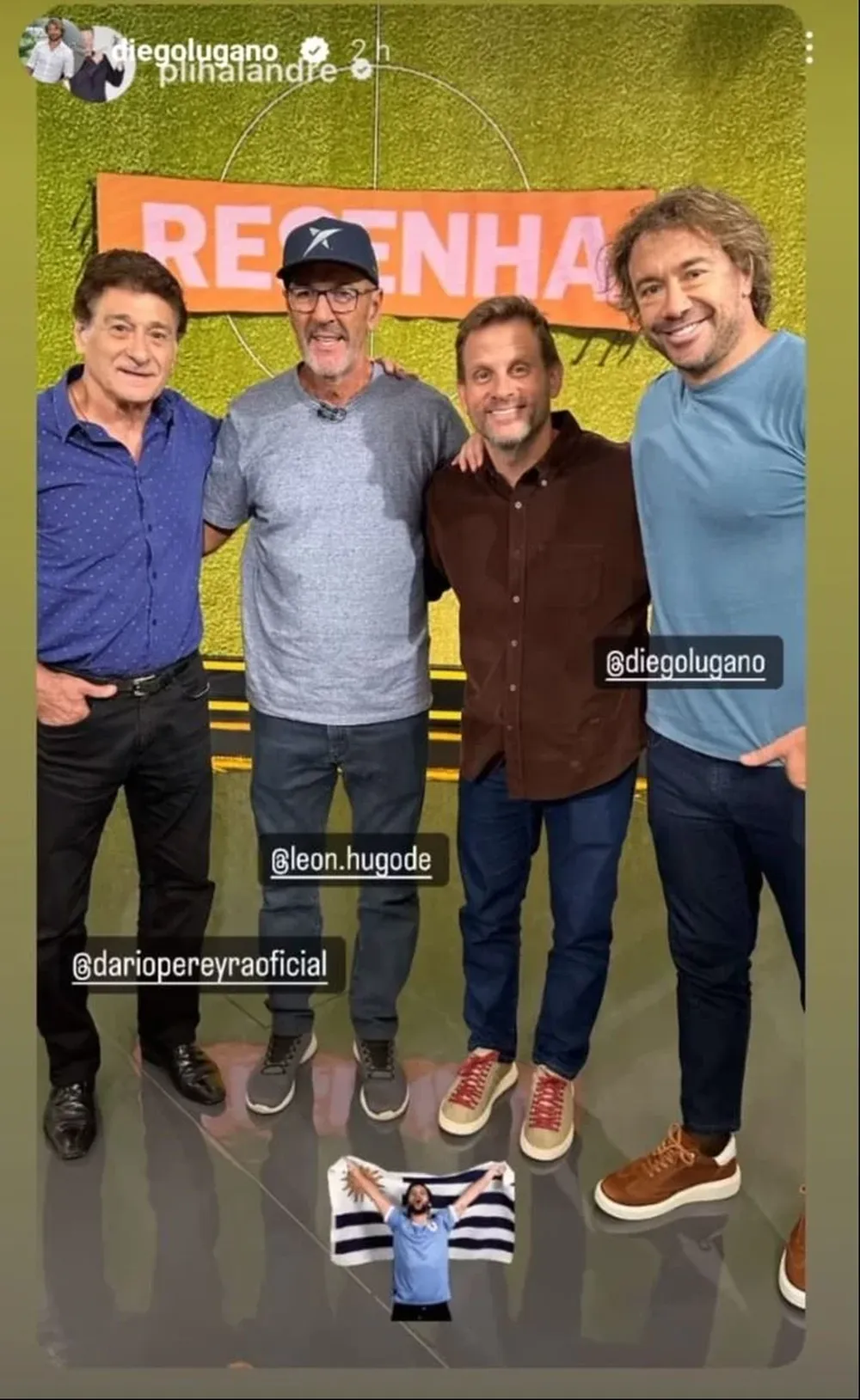 El reencuentro de Lugano con Hugo De León y Darío Pereyra, zagueros uruguayos que dejaron su huella en Brasil