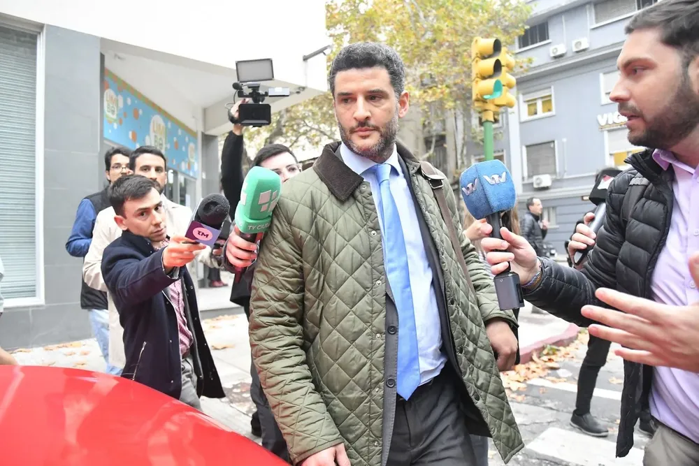 Javier Vega llegando a una de las audiencias del caso Penadés