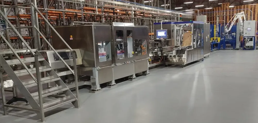 Envasadora UHT de Conaprole en el complejo industrial en Rodríguez.