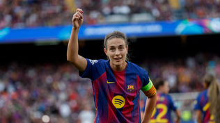 Alexia Putellas celebrando su gol en la paliza 6-0 ante el Real Madrid.