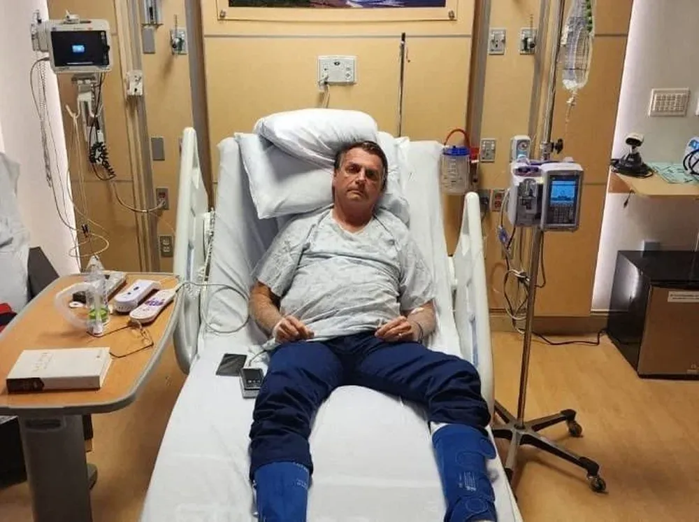 Jair Bolsonaro en el hospital de Orlando
