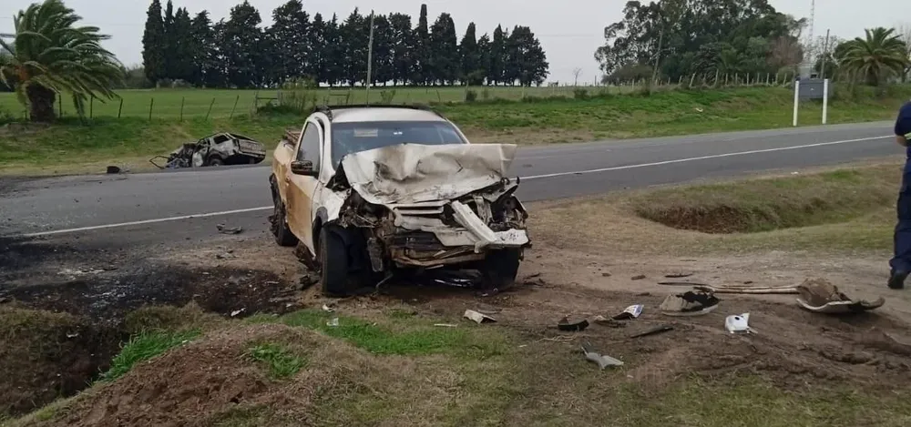 Así quedó una de las camionetas involucradas en el accidente