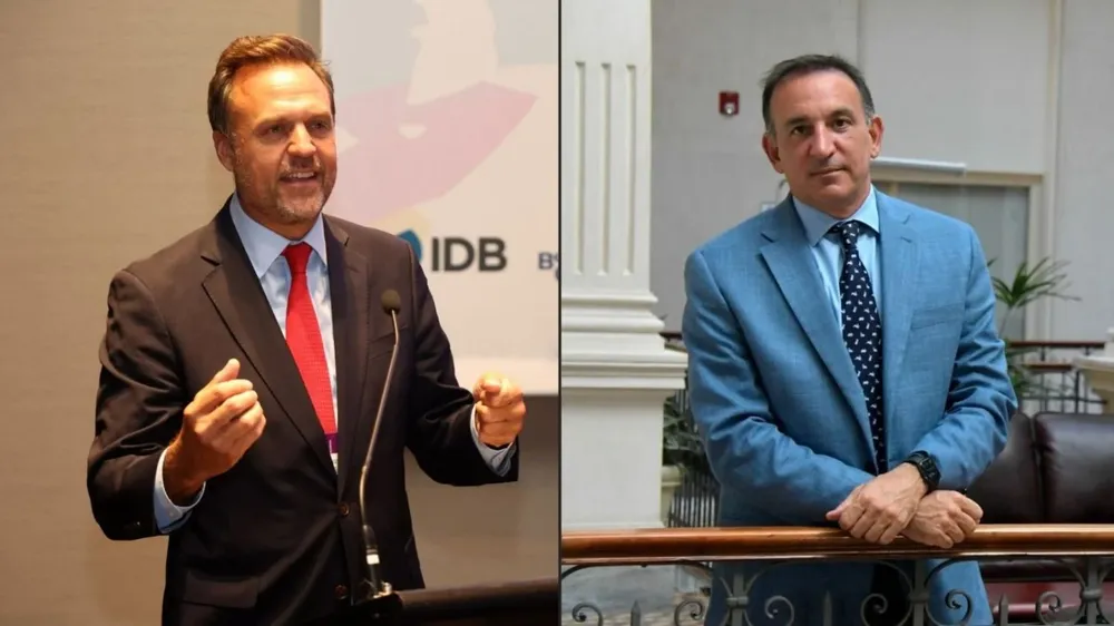 Fabricio Opertti, Gerente del Sector de Integración y Comercio del BID, y Matías Bendersky, representante del Grupo BID en Uruguay