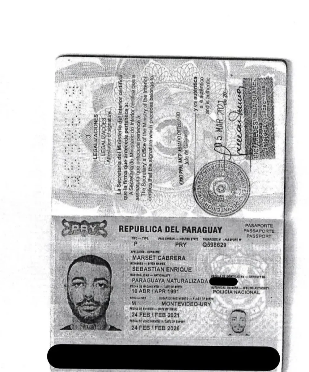 El pasaporte paraguayo falso de Marset