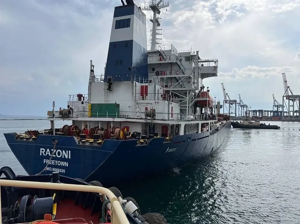 Barco con granos ucranianos rumbo a Turquía.