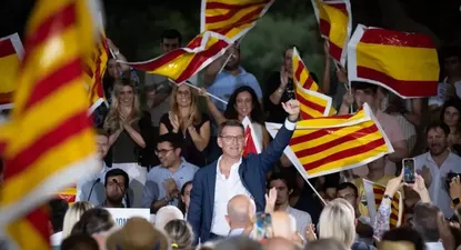 Alberto Nuñez Feijóo, de campaña en Cataluña.