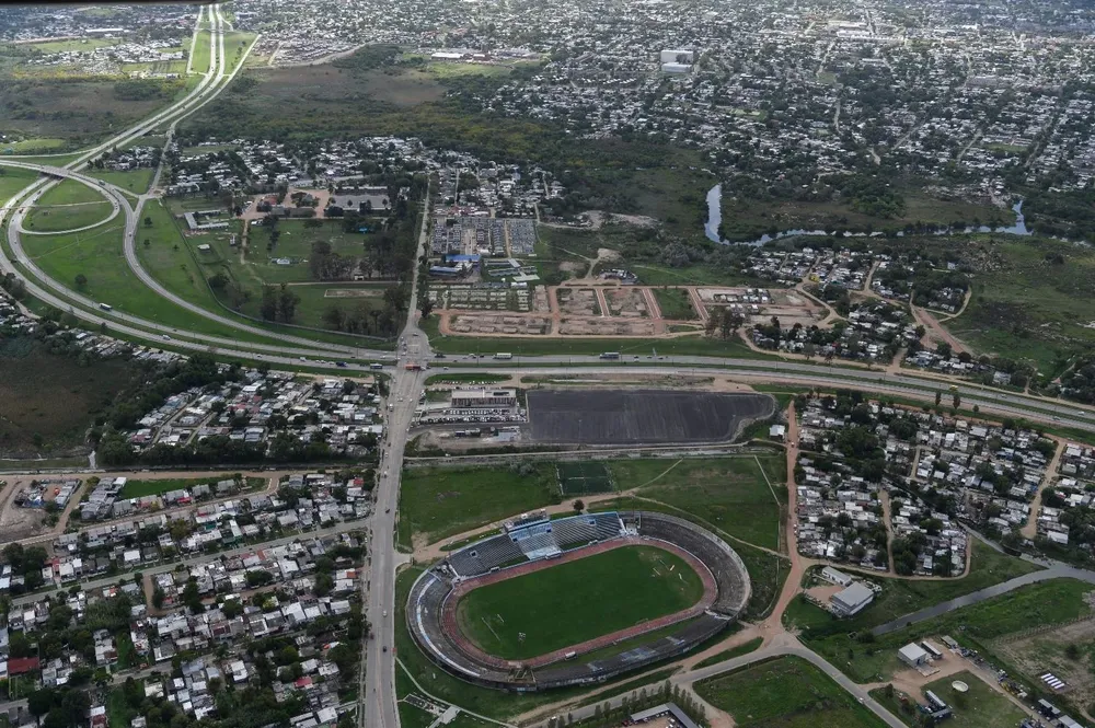Imagen aérea de los accesos de Montevideo
