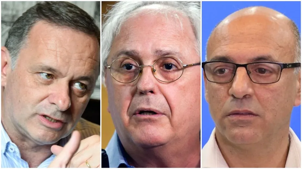 Álvaro Delgado, Rodolfo Saldain y Marcelo Abdala