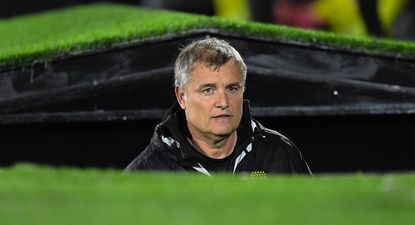Diego Aguirre, técnico de Peñarol, en el partido ante Liverpool por Copa AUF Uruguay