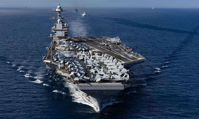 El portaaviones Gerald R. Ford, el más grande y moderno de la armada de EE.UU. se acerca al Caribe.