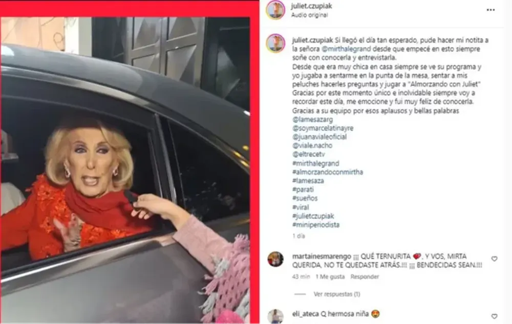 Una nena de 7 años cumplió el sueño de entrevistar a Mirtha Legrand y se hizo viral
