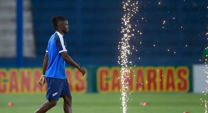 Christian Ebere en la presentación del plantel de Nacional