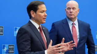 El embajador de EEUU en la OTAN, Matthew Whitaker, y el secretario de Estado, Marco Rubio